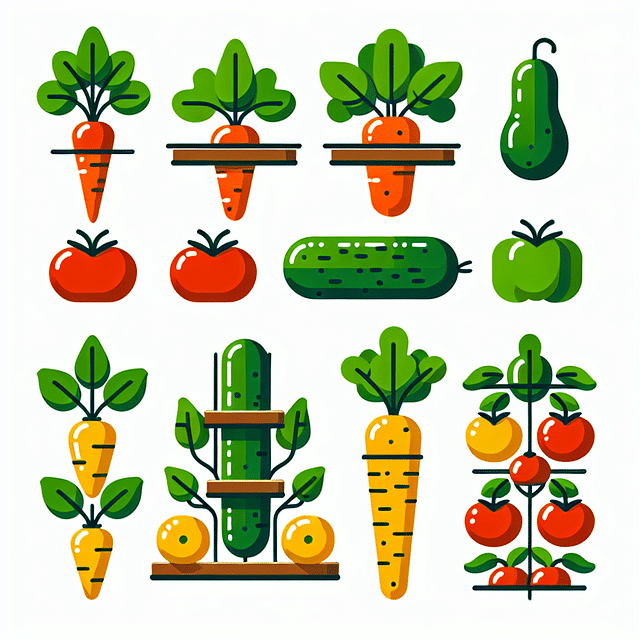 colorful vegetables assortment for vertical garden