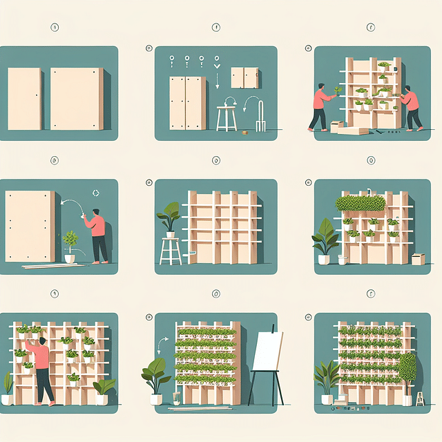 modular vertical garden panels on a wall