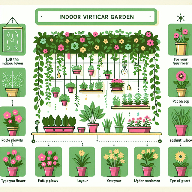 sketch of an indoor vertical garden layout with edible flowers
