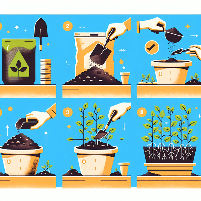 potting mix being prepared with compost for a vertical garden