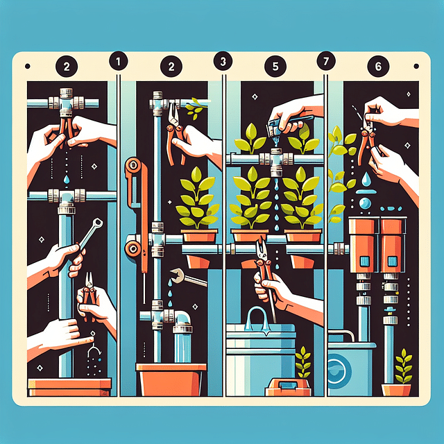 installing drip emitters on vertical garden tubing