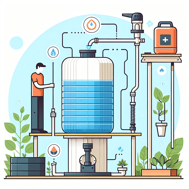 water reservoir for vertical garden with pump