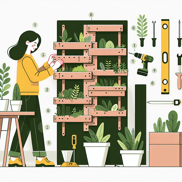 mounting vertical garden structure onto wall