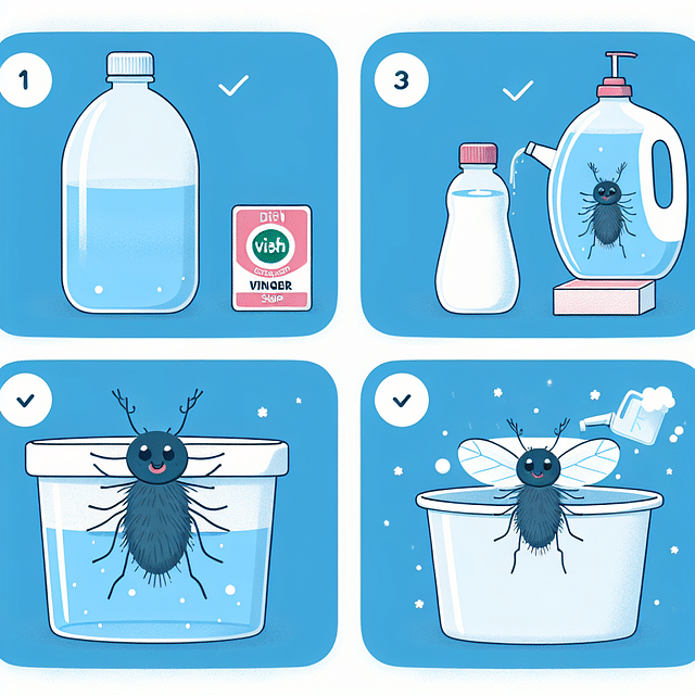 Fungus gnat trap with vinegar and dish soap in a container