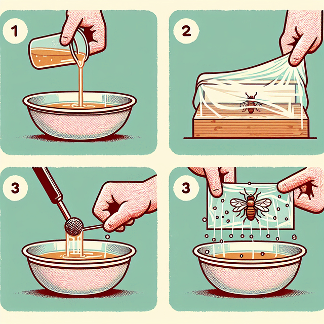 Fruit fly trap with apple cider vinegar and plastic wrap