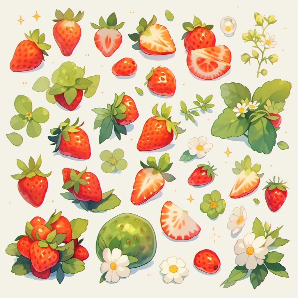 Assortment of strawberries, cucumbers, and zucchinis
