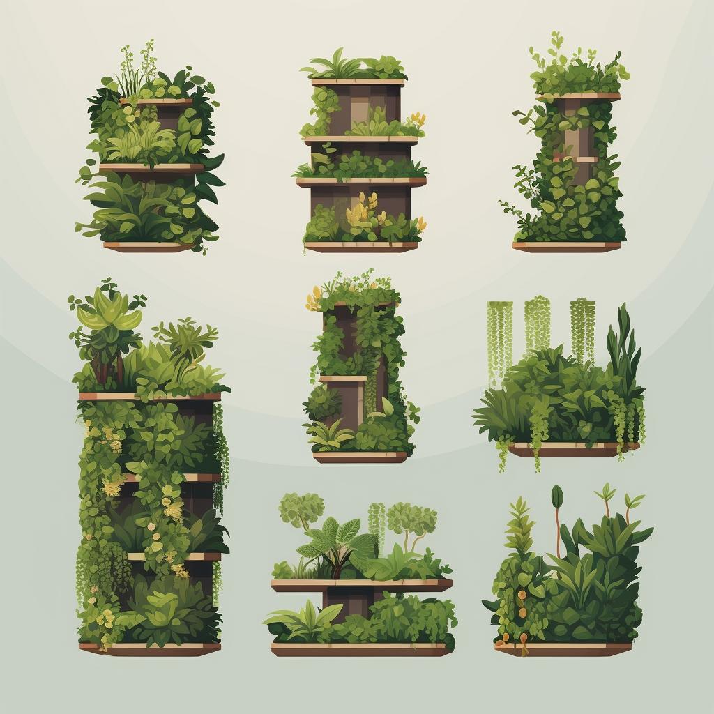 Different types of vertical garden structures