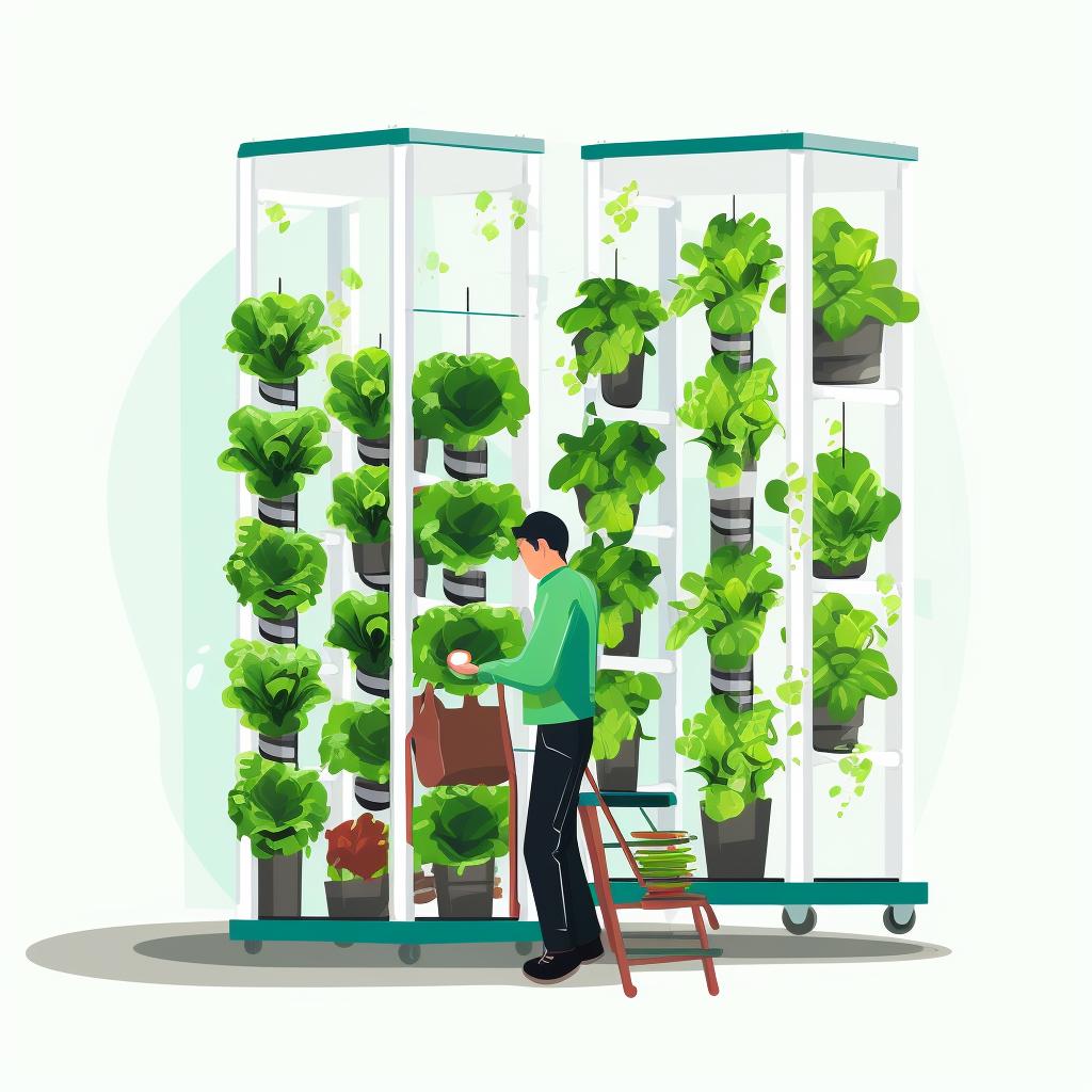Installation of a hydroponic system on a vertical structure