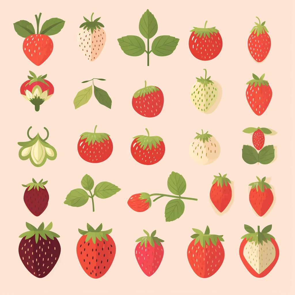 Different varieties of strawberries