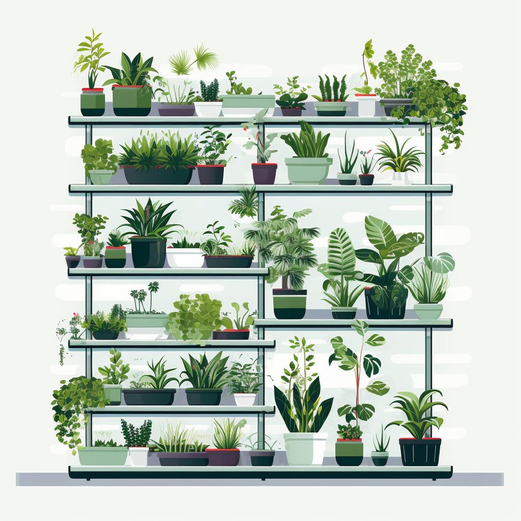 Various types of vertical garden systems